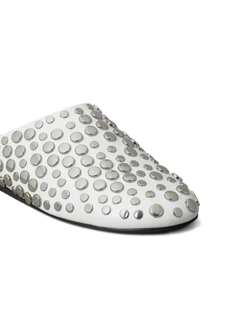 Tory Burch studded leather mules - Silver