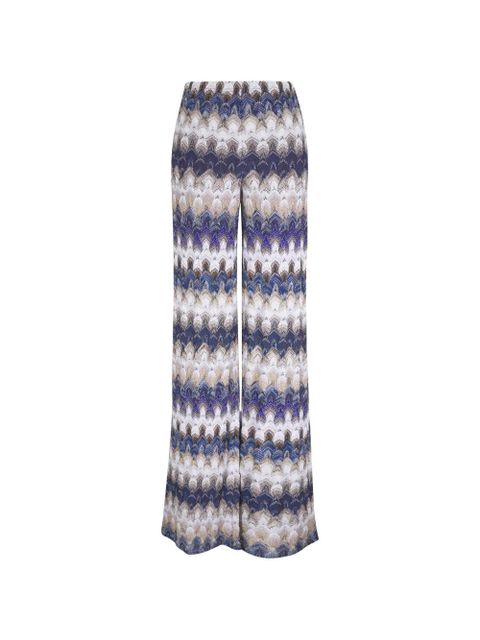 Missoni zigzag-knit wide-leg trousers - Blue - zdjęcie produktu nr 1