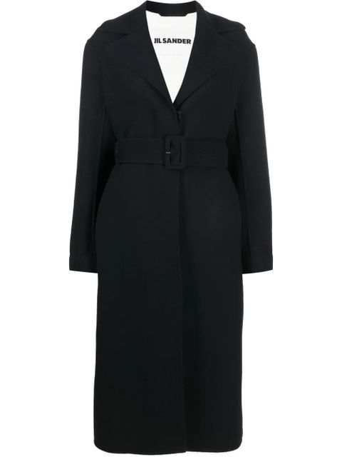 Jil Sander long-sleeve belted wool coat - Blue - zdjęcie produktu nr 1