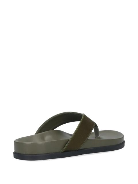 Ancient Greek Sandals leather flat andals - Green