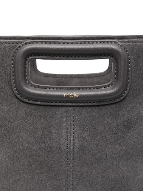 Maje M fringed suede cross body bag - Grey