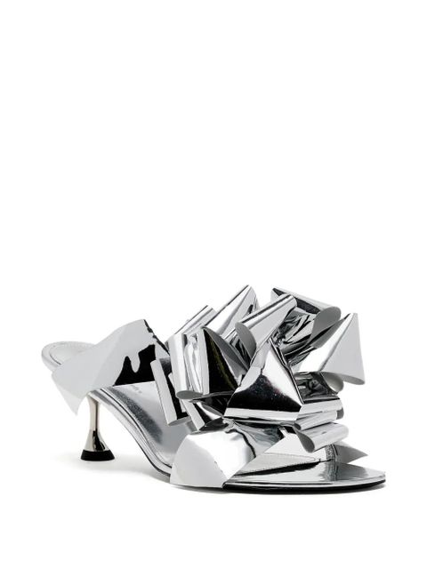 Proenza Schouler 60mm bow-embellishment heeled sandals - Silver - zdjęcie produktu nr 2