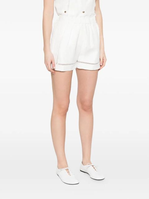 Maje lace trim shorts - White