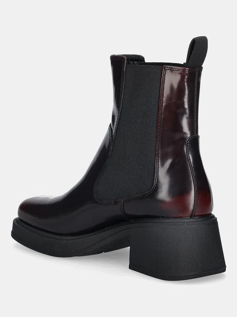 Vagabond Shoemakers sztyblety skórzane DORAH damskie kolor bordowy na słupku 5642-004-54