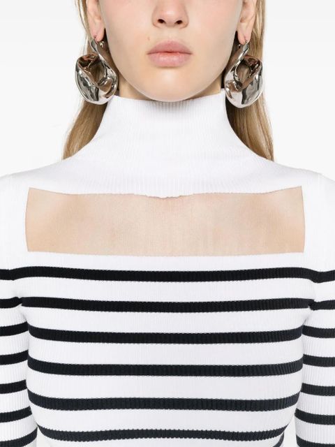 Jean Paul Gaultier striped ribbed maxi dress - White