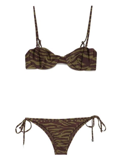 The Attico zebra-print bikini - Green - zdjęcie produktu nr 1