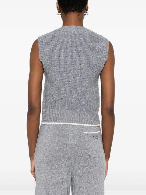 PINKO V-neck ribbed vest - Grey