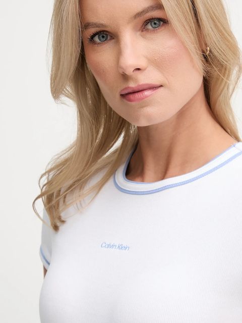 Calvin Klein Jeans t-shirt damski kolor biały LV047D201G