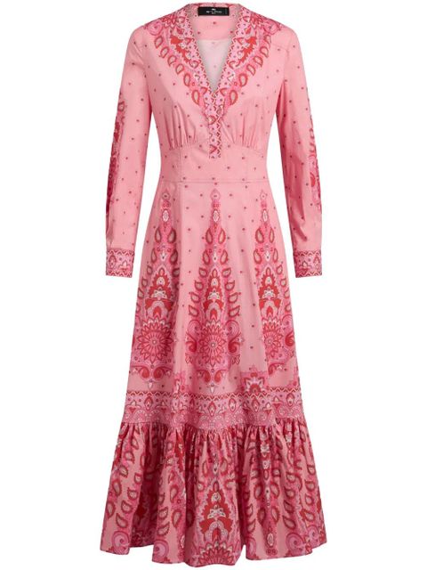 ETRO printed poplin midi dress - Pink - zdjęcie produktu nr 1