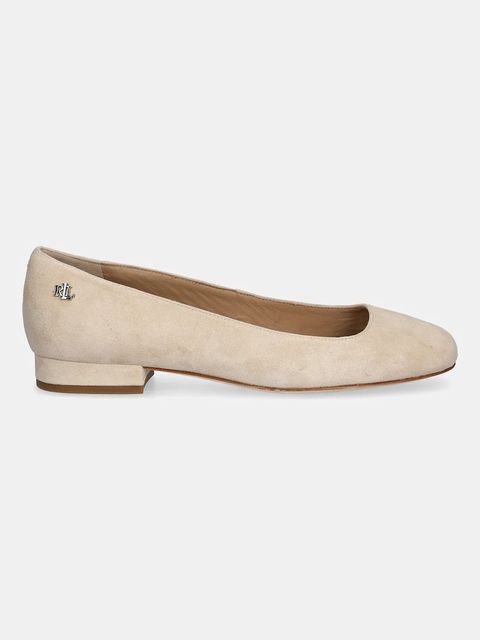 Lauren Ralph Lauren baleriny zamszowe Emellie Bllt kolor beżowy 802974358001 - zdjęcie produktu nr 2
