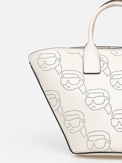 Karl Lagerfeld torebka skórzana IKON kolor beżowy A1W30492