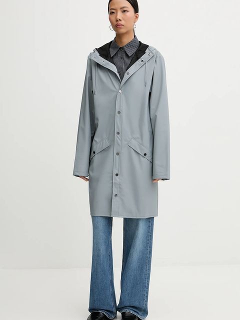 Rains kurtka przeciwdeszczowa 12020 Long Jacket W3 kolor szary przejściowa 12020