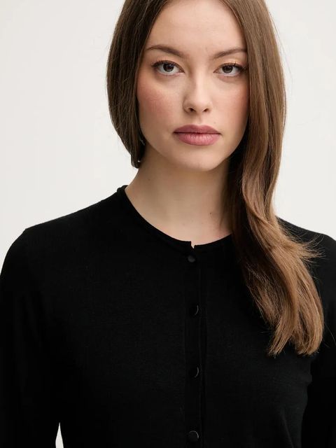 Sisley kardigan damski kolor czarny lekki 17Q3M5203