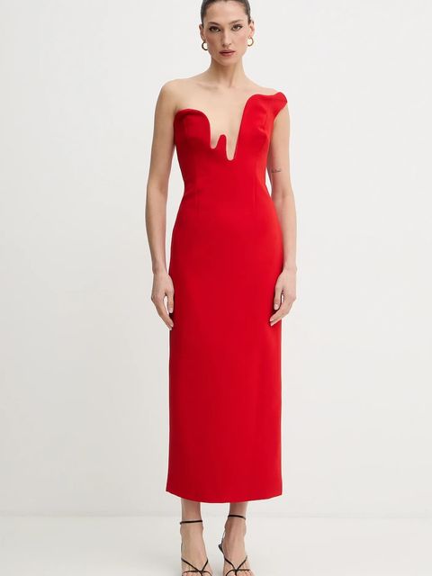 Bardot sukienka ROSALYN kolor czerwony maxi dopasowana 59733DB - zdjęcie produktu nr 1