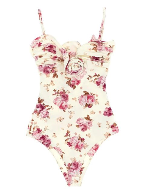 Magda Butrym RE26 ruffled floral-print swimsuit - Neutrals - zdjęcie produktu nr 2