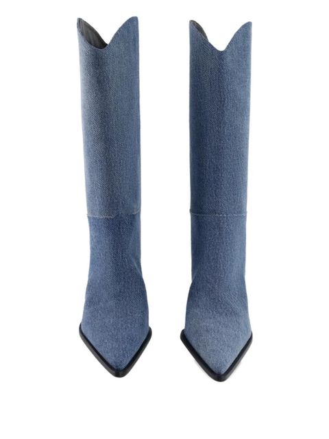Coperni Bridge arched-block cowboy boots - Blue