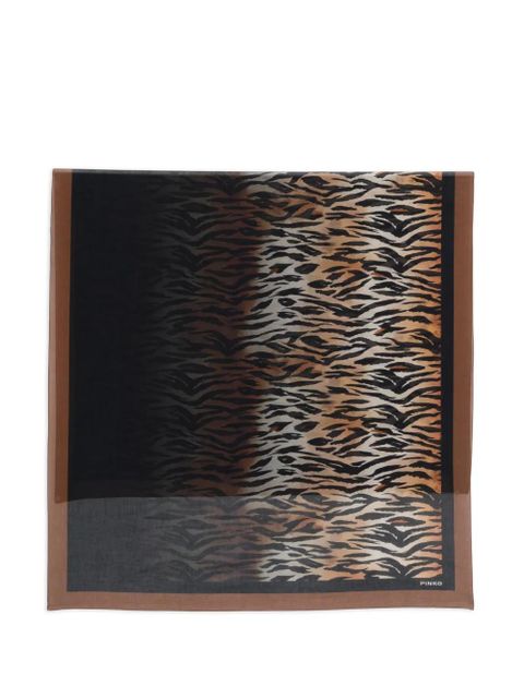 PINKO tiger-print bordered scarf - Black - zdjęcie produktu nr 1