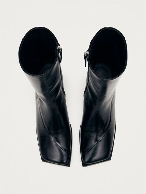 Alohas botki skórzane Chantal damskie kolor czarny na słupku S100988-01