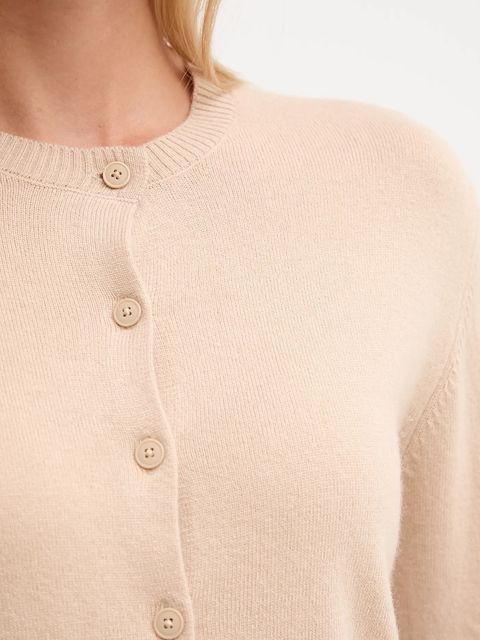 United Colors of Benetton kardigan z dodatkiem wełny damski kolor beżowy lekki 102HD502B