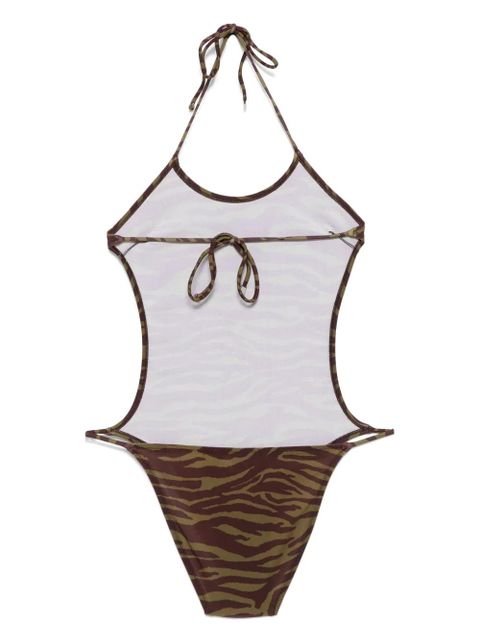 The Attico zebra-print swimsuit - Green - zdjęcie produktu nr 2