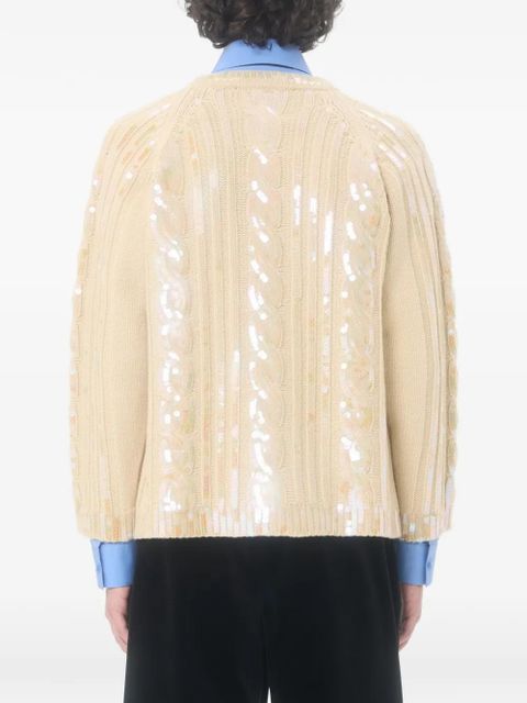 Valentino Garavani sequin-embellishment cardigan - Neutrals - zdjęcie produktu nr 2