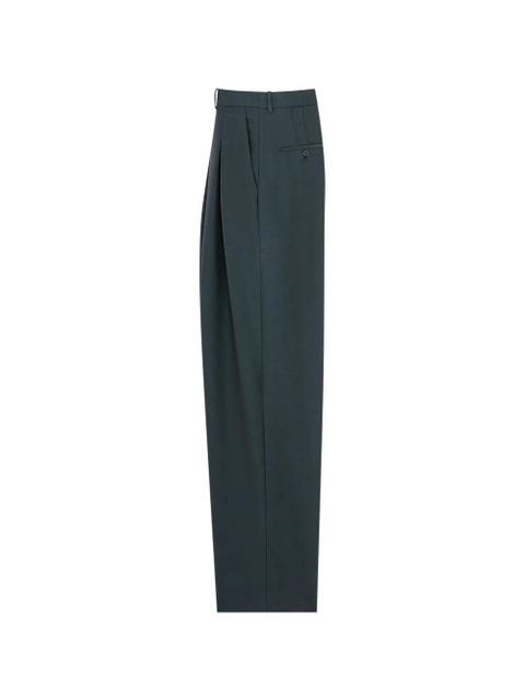 Saint Laurent pleated wide-leg trousers - Green - zdjęcie produktu nr 2