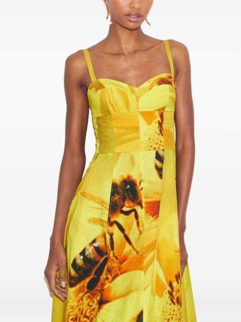 Tory Burch floral print midi dress - Yellow