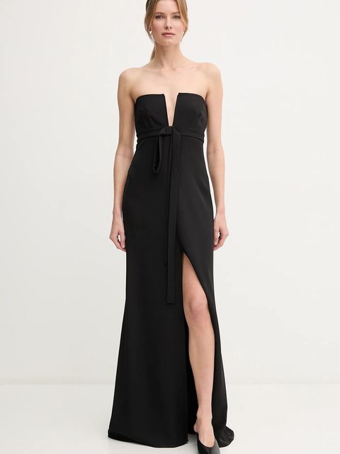 Sandro Ferrone sukienka kolor czarny maxi prosta S23XBEBUSSOLE - zdjęcie produktu nr 2