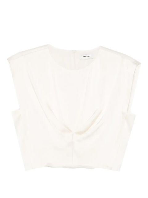 SANDRO pleated blouse - Neutrals - zdjęcie produktu nr 1