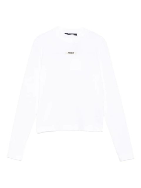Jacquemus logo-patch long-sleeve T-shirt - White - zdjęcie produktu nr 1