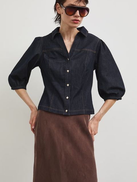 Medicine bluzka koszulowa damska jeansowa - zdjęcie produktu nr 1