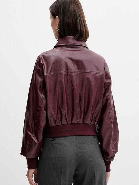 Calvin Klein Jeans kurtka kolor bordowy przejściowa LV047C518G