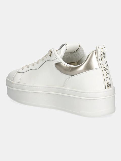 Twinset sneakersy skórzane damskie kolor biały 252TCP024