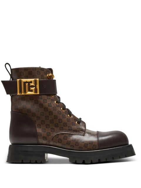 Balmain Romy Ranger monogram ankle boots - Brown - zdjęcie produktu nr 1