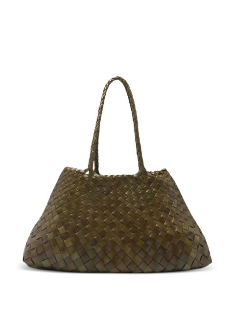 DRAGON DIFFUSION large Santa Croce woven-design shoulder bag - Green - zdjęcie produktu nr 1