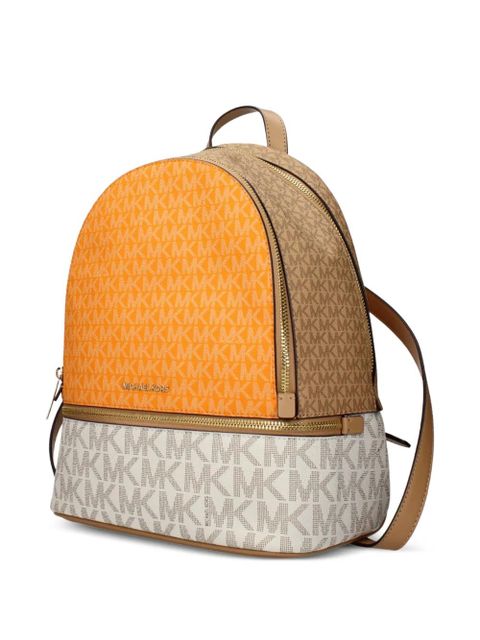 Michael Kors monogram colour-block backpack - Orange