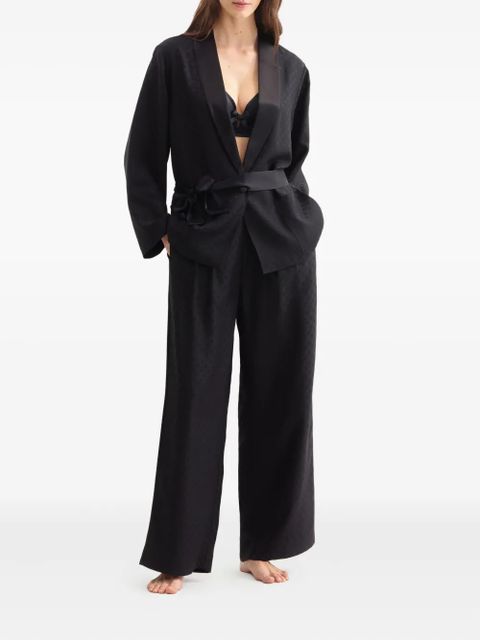 ERES Velours geometric-pattern lounge cardigan - Black