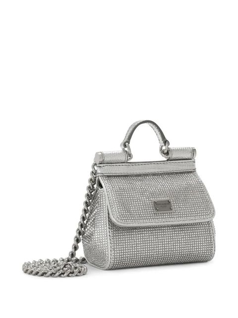 Dolce & Gabbana KIM DOLCE&GABBANA mini Sicily satin top-handle bag - Silver