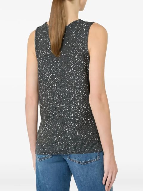 Weekend Max Mara Wkdtempo sequin V-neck top - Grey - zdjęcie produktu nr 2