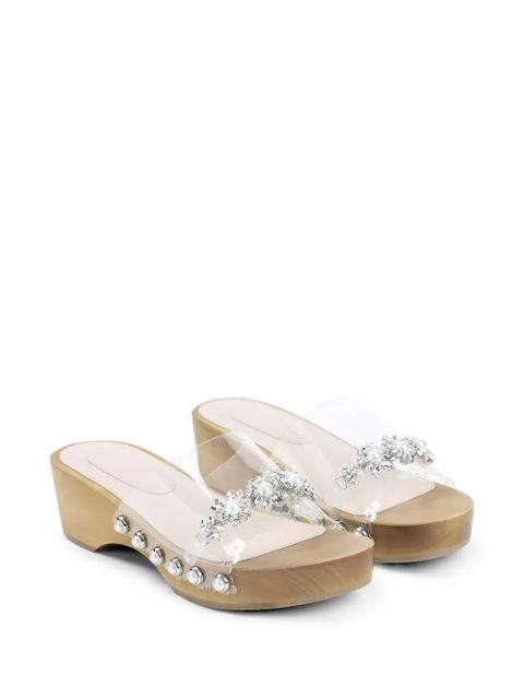 Simone Rocha embellished scalloped wooden clog sandals - White - zdjęcie produktu nr 2