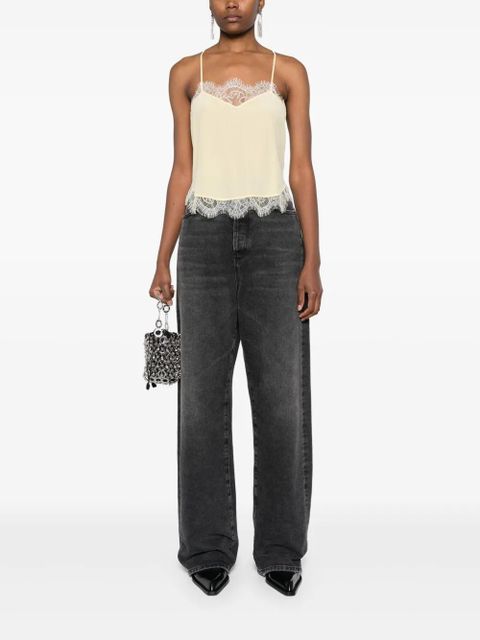 Zadig&Voltaire Claudy lace-trim silk top - Yellow - zdjęcie produktu nr 2