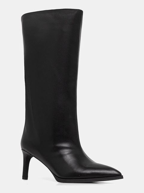 Answear.LAB kozaki skórzane kolor czarny na szpilce