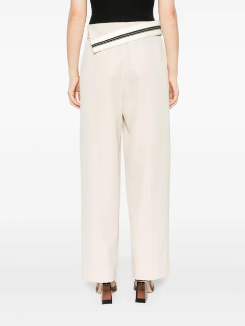 FENDI foldover waist gabardine trousers - Neutrals