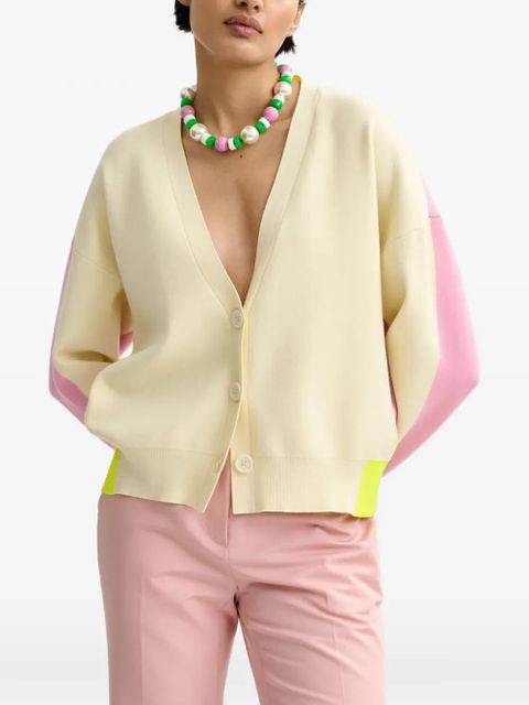 Essentiel Antwerp colourblock embroidered cardigan - Neutrals