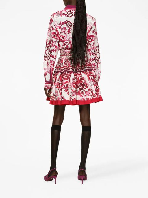 Dolce & Gabbana Majolica-print pleated skirt - Red