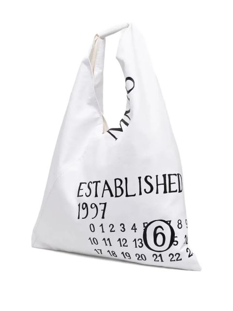 MM6 Maison Margiela numbers motif Japanese tote bag - White - zdjęcie produktu nr 2