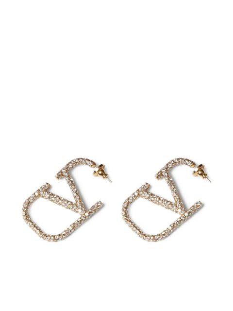 Valentino Garavani VLogo Signature crystal-embellished earrings - Gold - zdjęcie produktu nr 1
