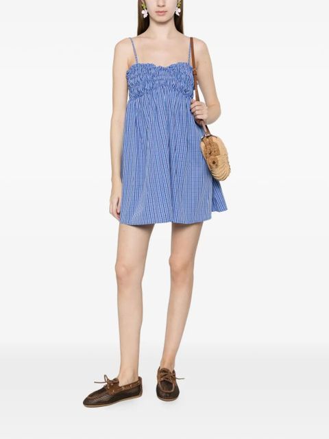 Faithfull the Brand Presa shirred mini dress - Blue - zdjęcie produktu nr 2