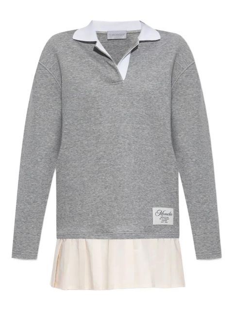 Moncler pleated-panel polo dress - Grey - zdjęcie produktu nr 1