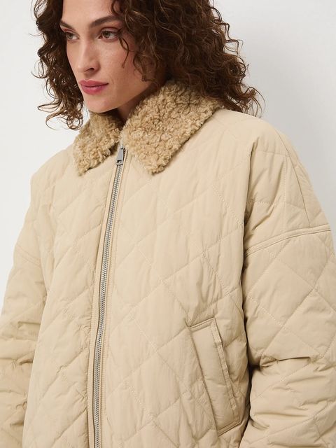 Medicine kurtka damska kolor beżowy przejściowa oversize